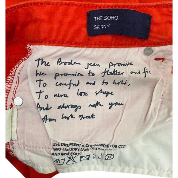 Boden The Soho Skinny Ankle Mid Rise Stretch Denim Jeans Pockets 8 P Red #4126 - Picture 10 of 15